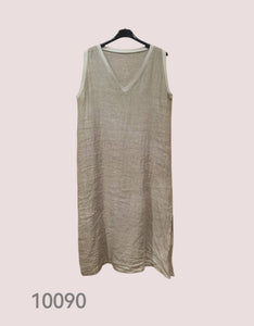 Sleeveless Short Dresses in 100% Linen REF. 10090