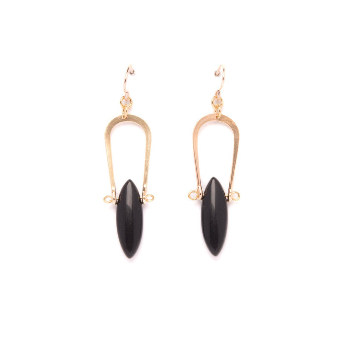 Amulet Earrings in Black Jasper MS15