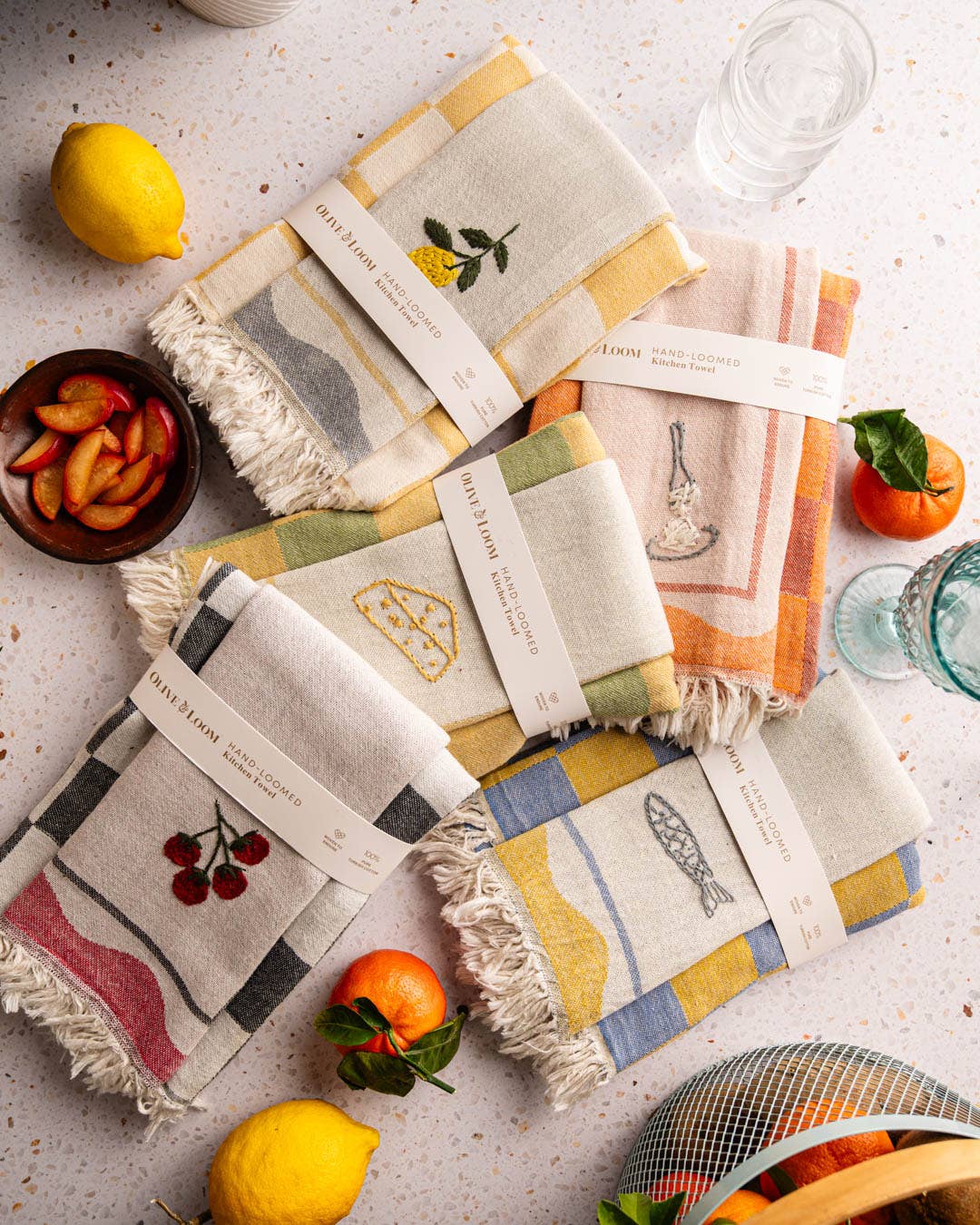 Tomato - Hand Stitched Kitchen Towel