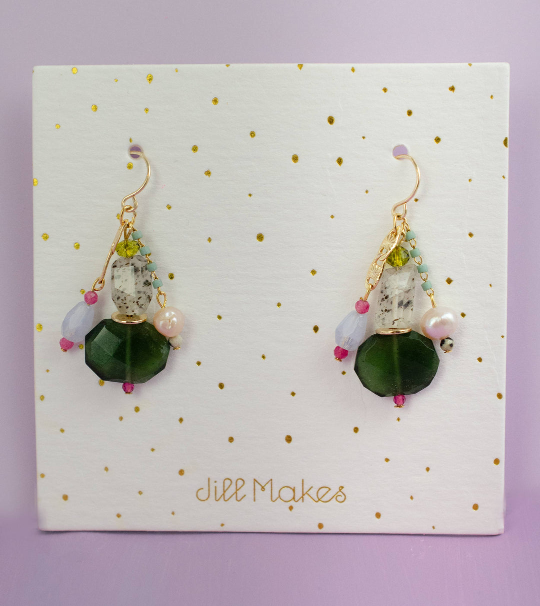 Gemstone Dangle Earrings JM523