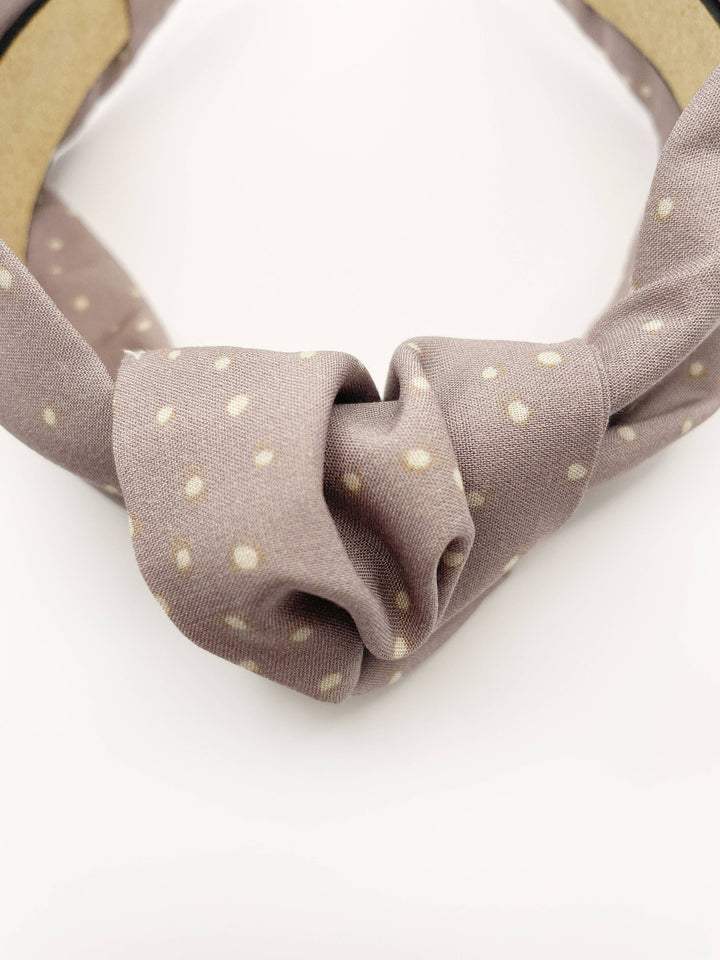 Lavender Purple Womens Knotted Headbands With Polka Dots