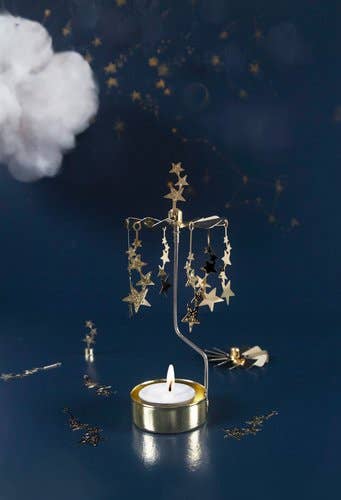 Gold Night Sky Rotary Candleholder