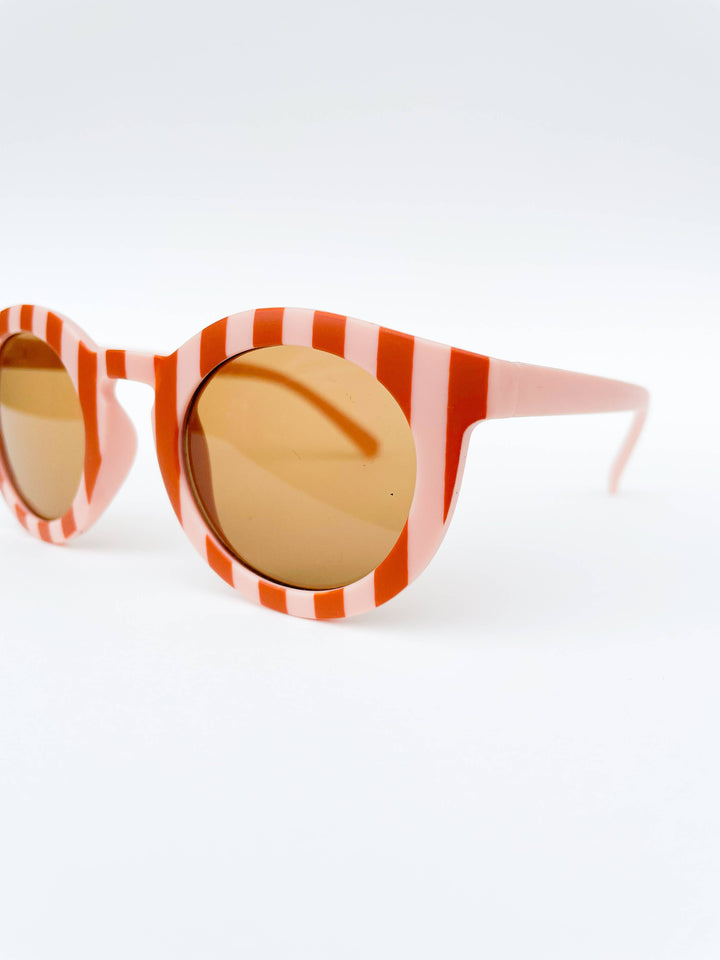 Cabana Blush &amp; Tan Stripe Kids Toddler Sunglasses