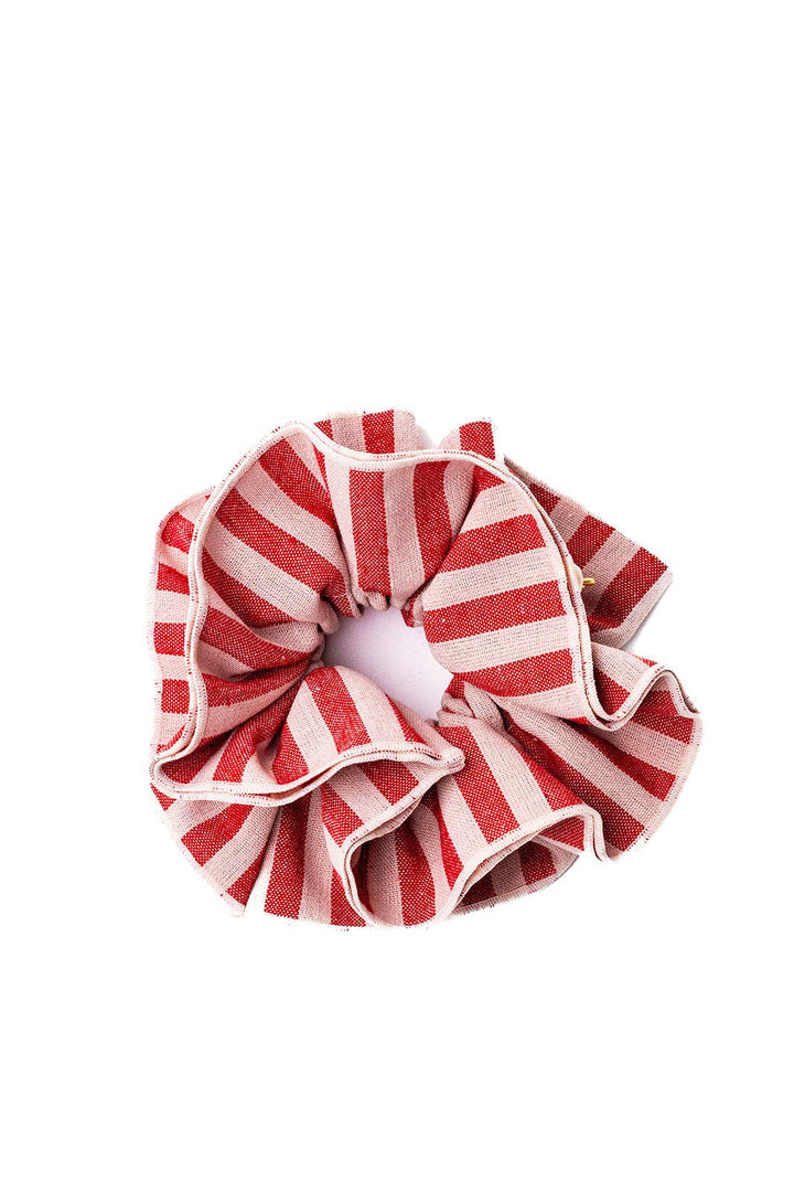 RED DENIM CORSET SCRUNCHIE