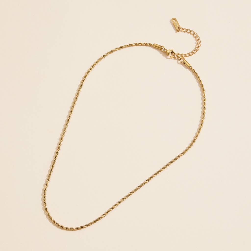 Gold-Dipped Twisted Chain | Stainless Steel Necklace FM923