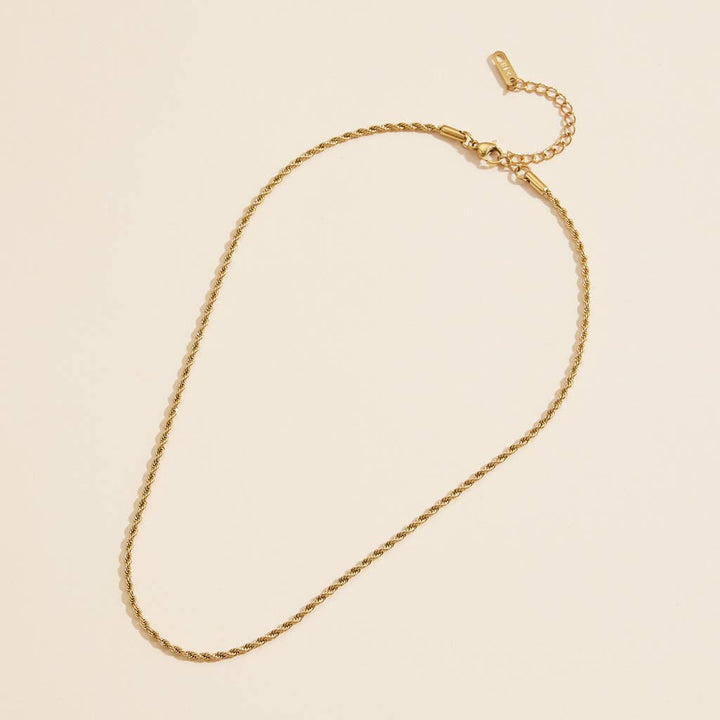 Gold-Dipped Twisted Chain | Stainless Steel Necklace FM923