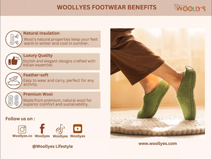 Indoor Open Heel Slippers With Leather Sole - Light Brown