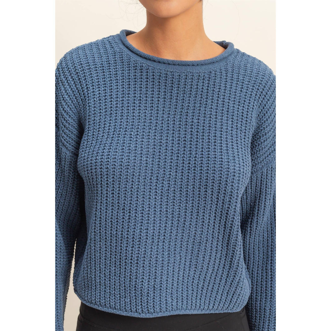 Rolled Edge Sweater HF213