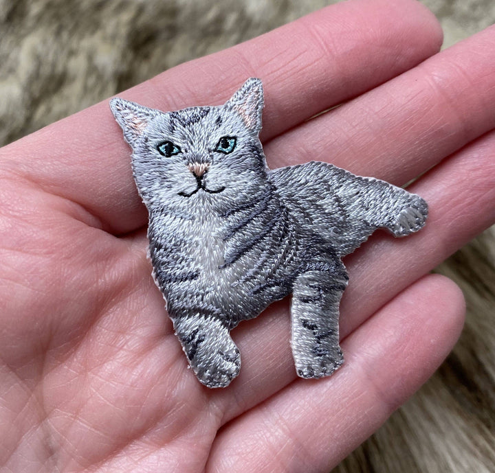 Gray Tabby Cat, Kitten, Pets, Animals, Iron on Patch IR