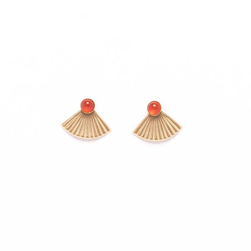 Carnelian Mini Pleat Jacket Earrings MS08