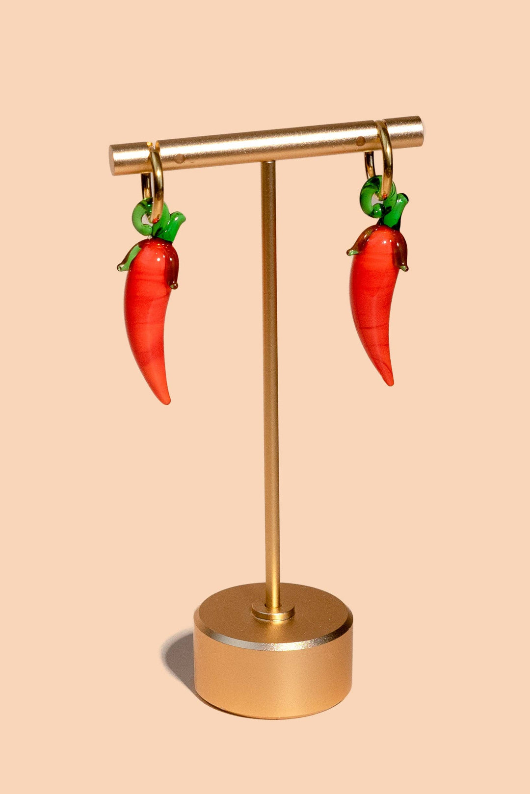 Harvest Pepper Hoops - Handmade Glass + 18K Gold Plated PJ89
