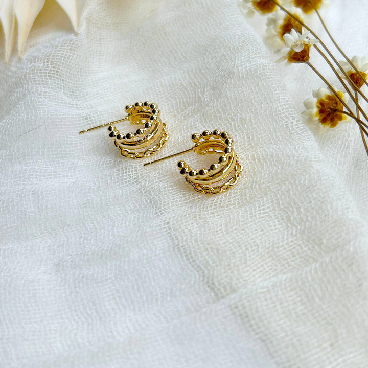 Triple Huggie Hoops KT18
