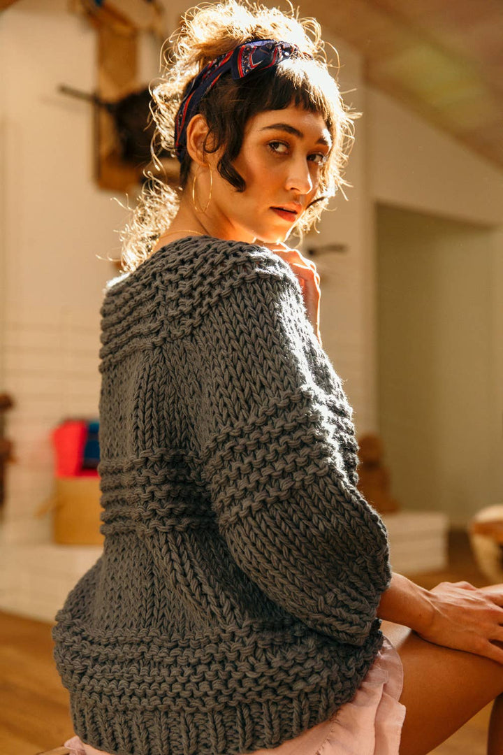 Chunky Knit Oversized Sweater Top LR234