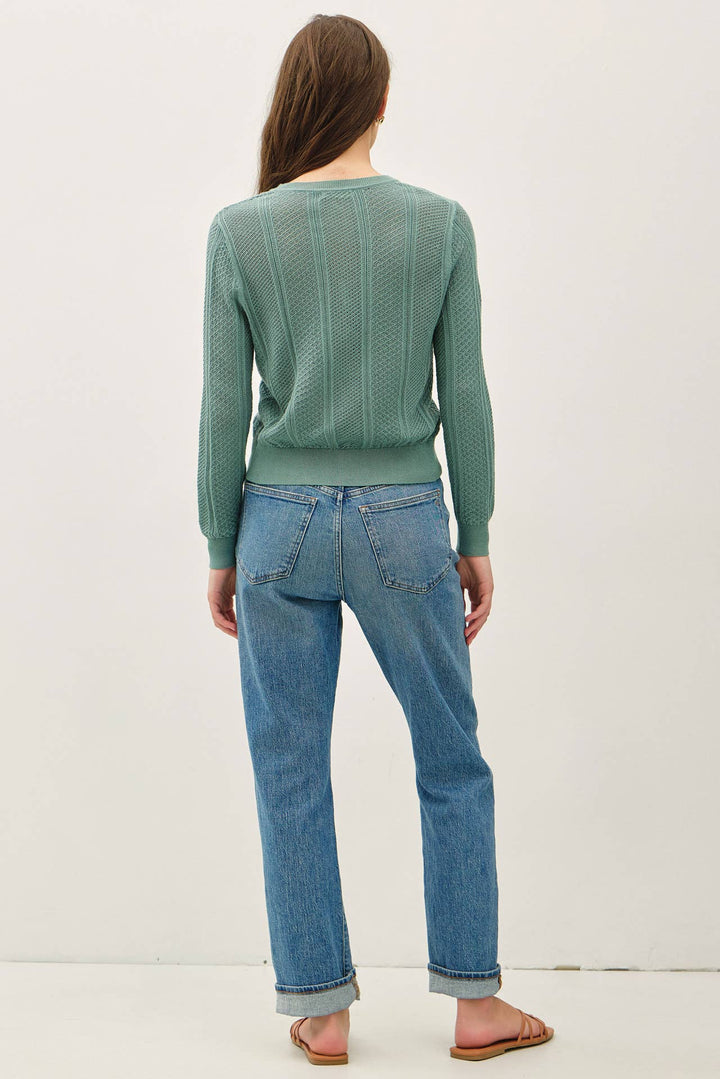 POINTELLE CROPPED SLIM CARDIGAN BC642