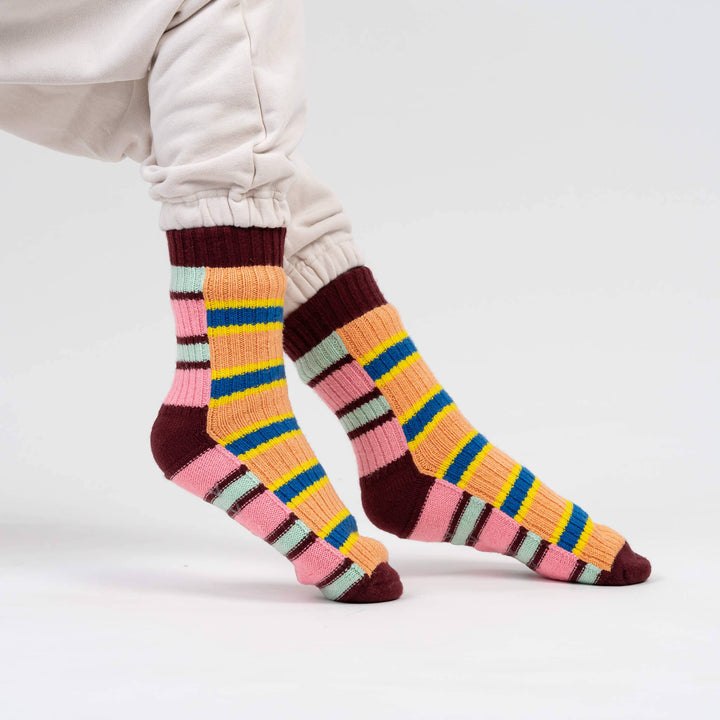 Zipper Stripe House Socks VR979