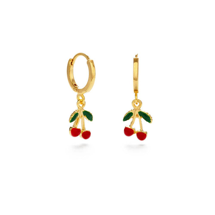 Sweet Cherry Huggie Hoop Earrings