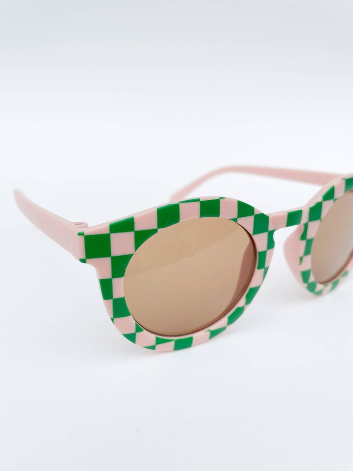 Check Me Out Blush &amp; Green  Kids Toddler Sunglasses