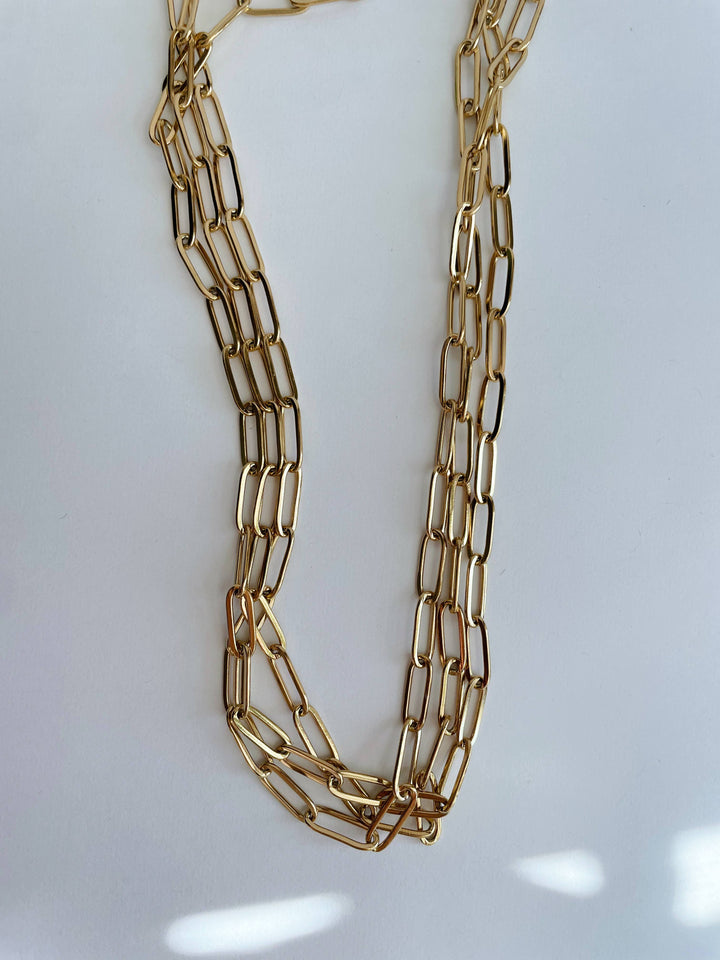 Paperclip Chunky Chain~ Gold Plated Stainless Steel GG01