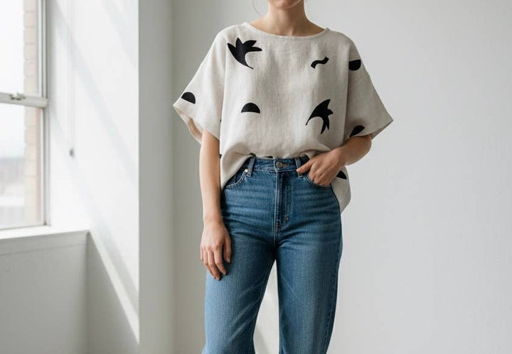 Fall oat linen top JL36
