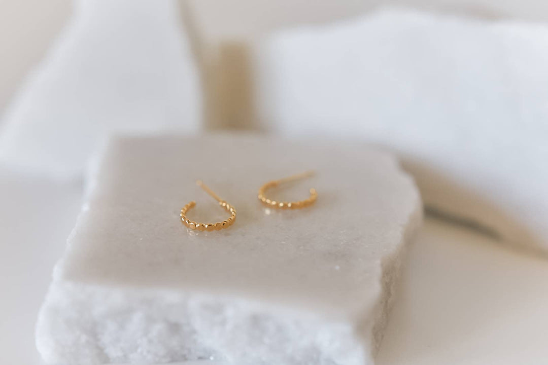 The Ali gold plated dainty hoop studs- hypoallergenic BRE82
