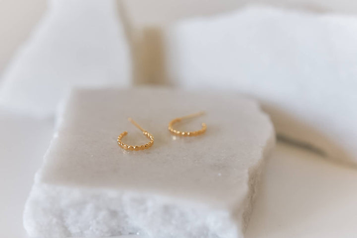 The Ali gold plated dainty hoop studs- hypoallergenic BRE82