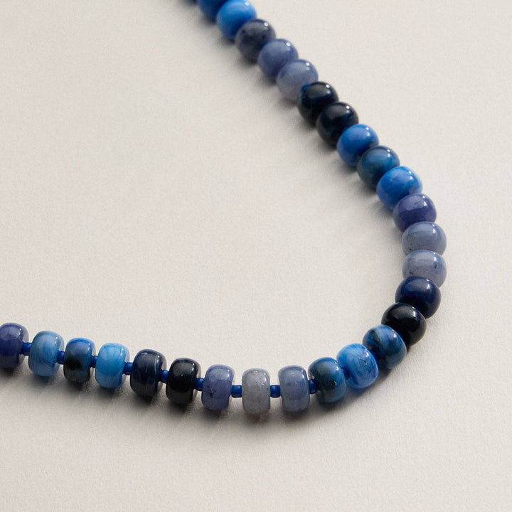 Gradient Color Round Disc Beaded Necklace DMT