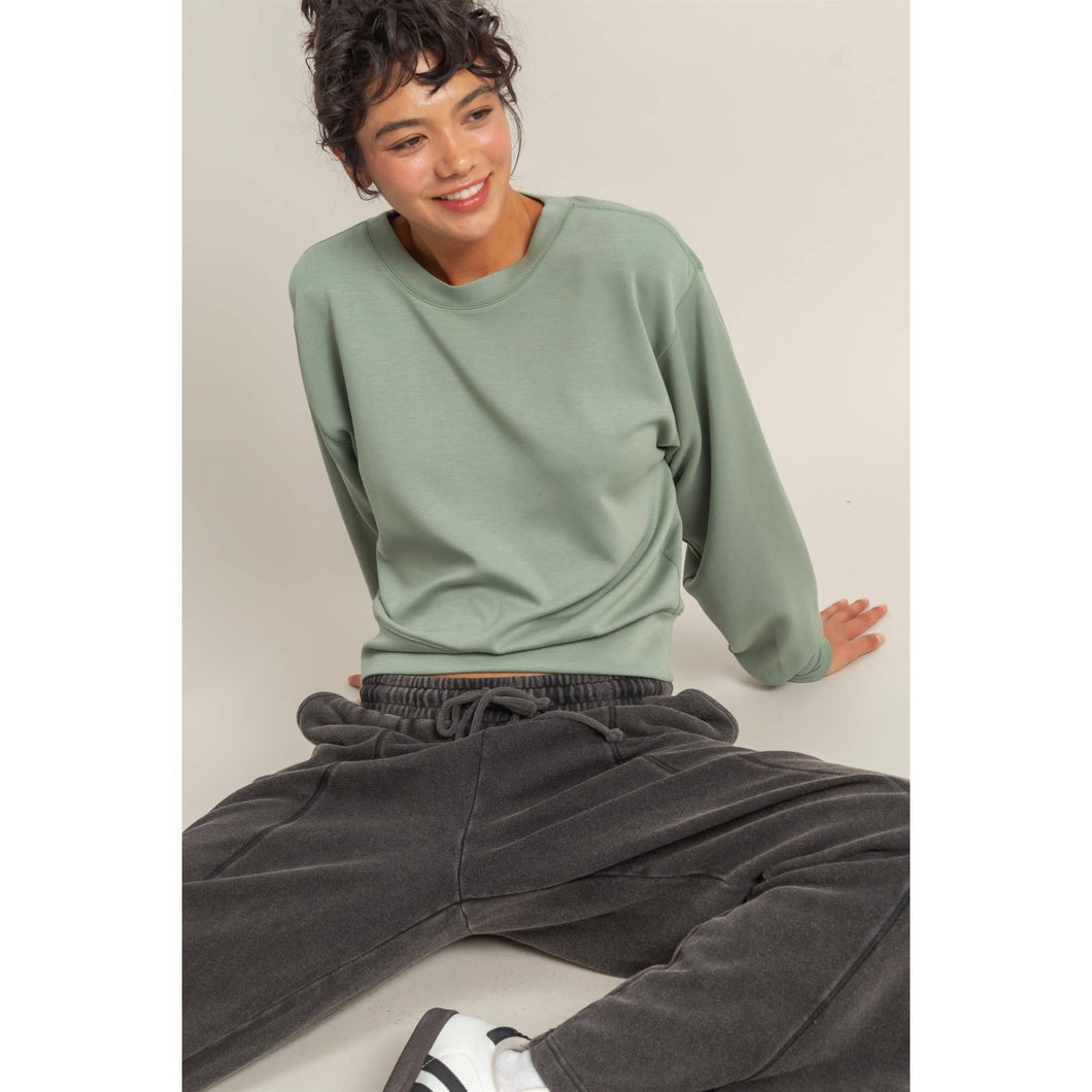 DZ25C726-Relaxed Long Sleeve Sweatshirt