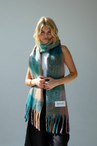 The Reykjavik Scarf - 100% Recycled - Purple Check - AW24