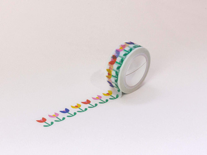 Tulip Dance 15mm • Retro Floral Washi Tape MD235