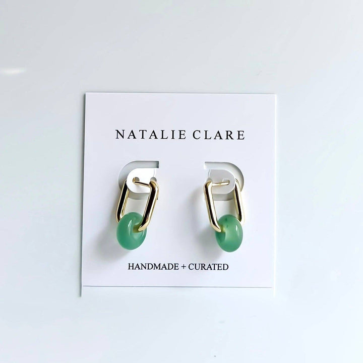 Green Aventurine Hoops NC05
