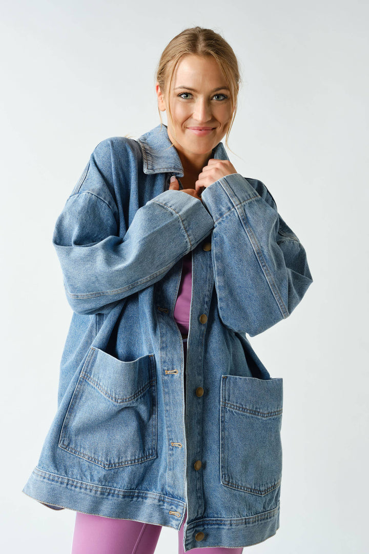 Boxy-Cut Denim Jacket KJ55