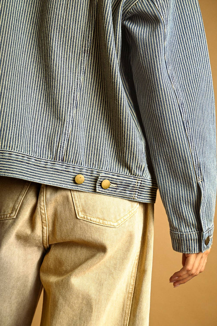 J6309   STRIPED PATTERN DENIM JACKET