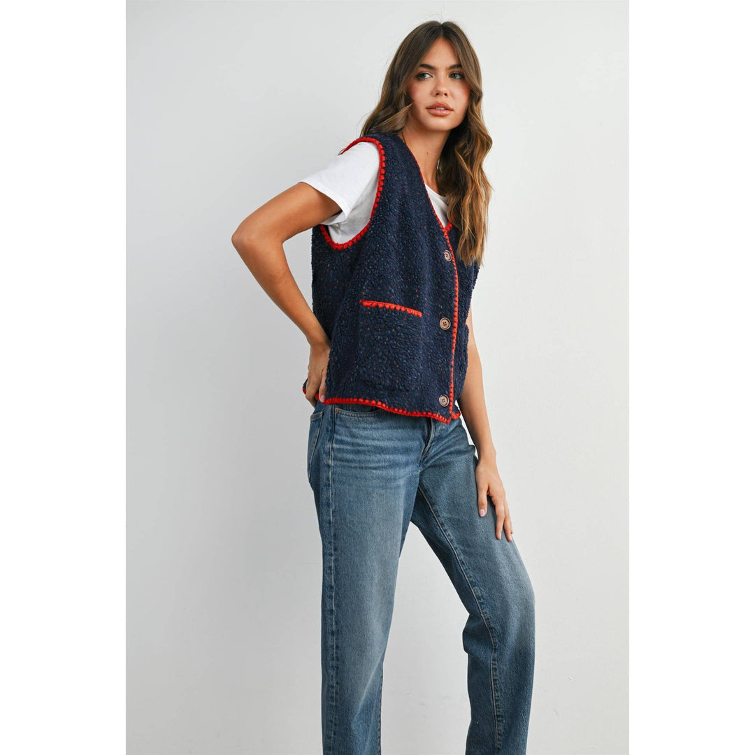 Confetti Contrast-Trimmed  Vest - BMJ89