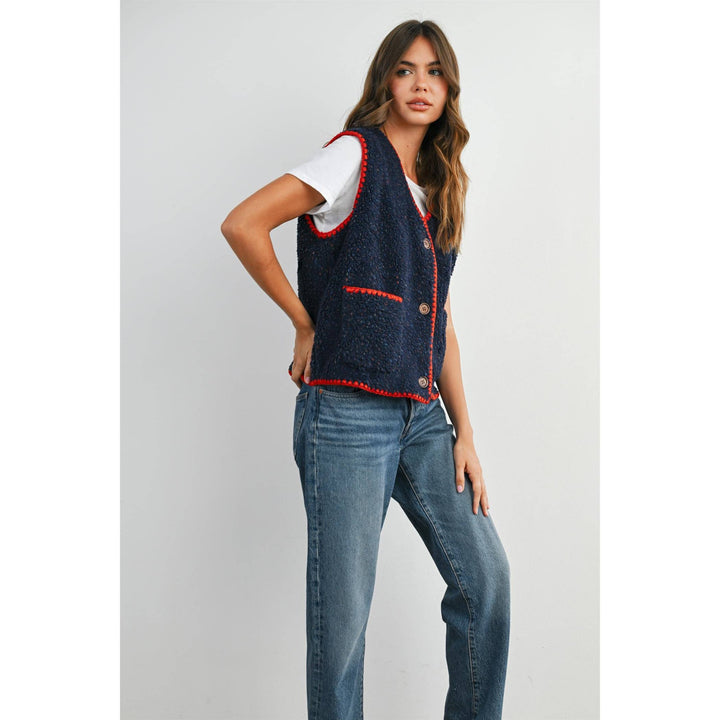 Confetti Contrast-Trimmed  Vest - BMJ89