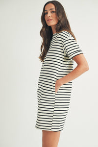 CASUAL STRIPED MINI DRESS