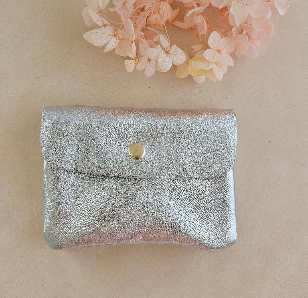 Metallic leather Kangoo wallet Mint RM38