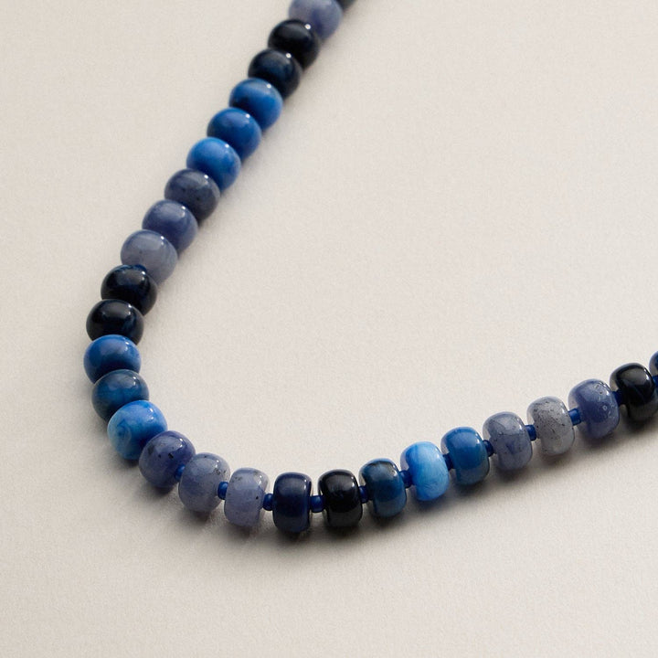 Gradient Color Round Disc Beaded Necklace DMT
