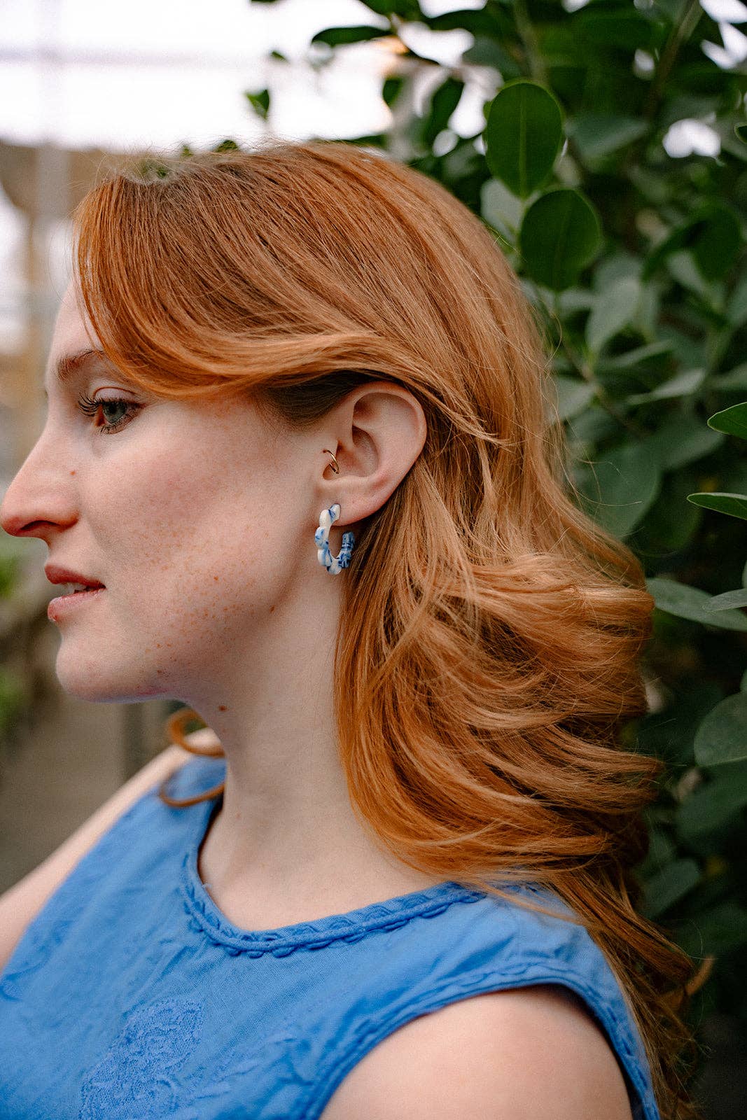 Flora Mini Hoops - Greek Goddess Blue // Flower Summer SS527