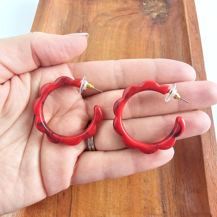 Scarlett Hoops - Crimson Red // Jewelry, Earrings, Fall SS238