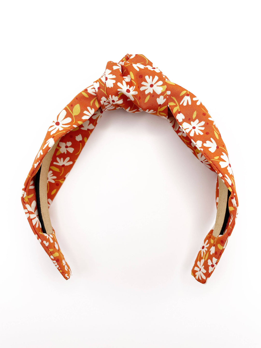 Rust Knotted Headbands With White Flowers, Womens Headbands
