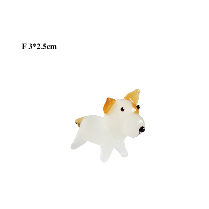 Mini Glass Dog Figurines Ornaments – Animal Desk Decor