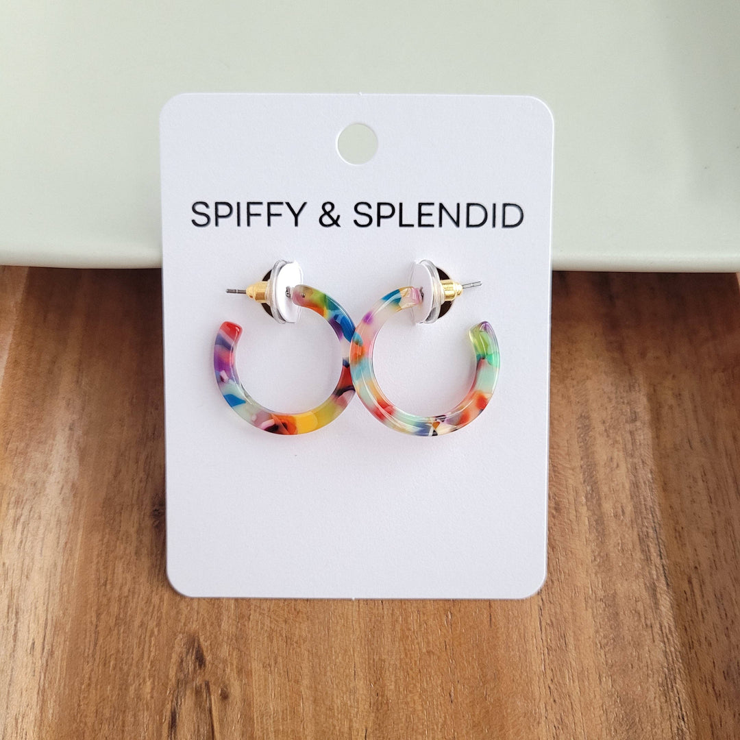 Cam Mini Hoops - Fiesta // Jewelry, Earrings, Best Seller, Gift SS524