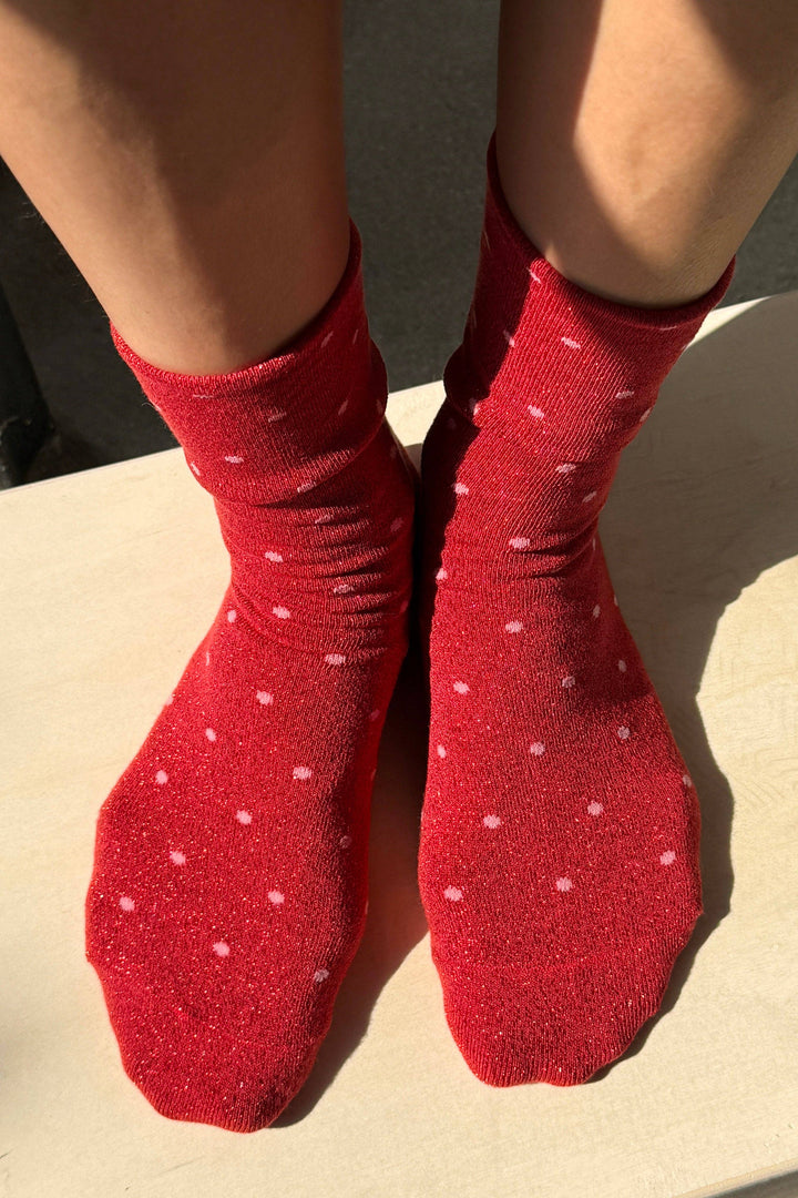 Lurex Patterned Sneaker Socks