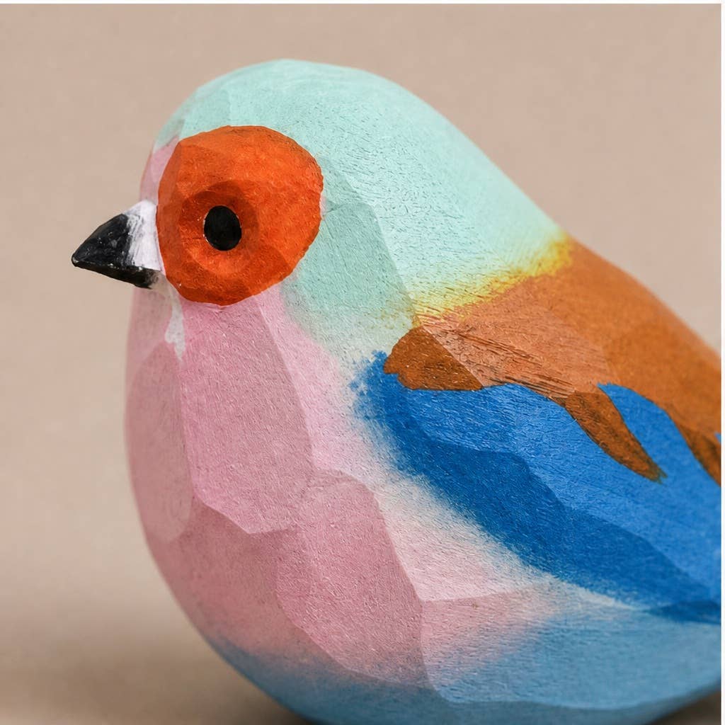 Artisan Hand-Carved Basswood Bird Figurine