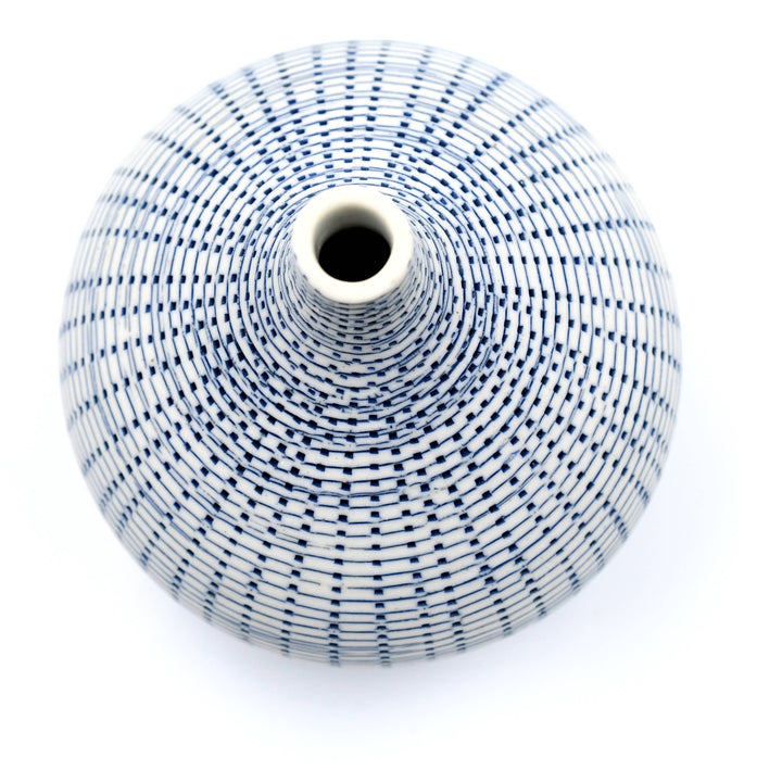 524W71BLUE CONGO TINY L-Handcrafted Porcelain Bud Vase