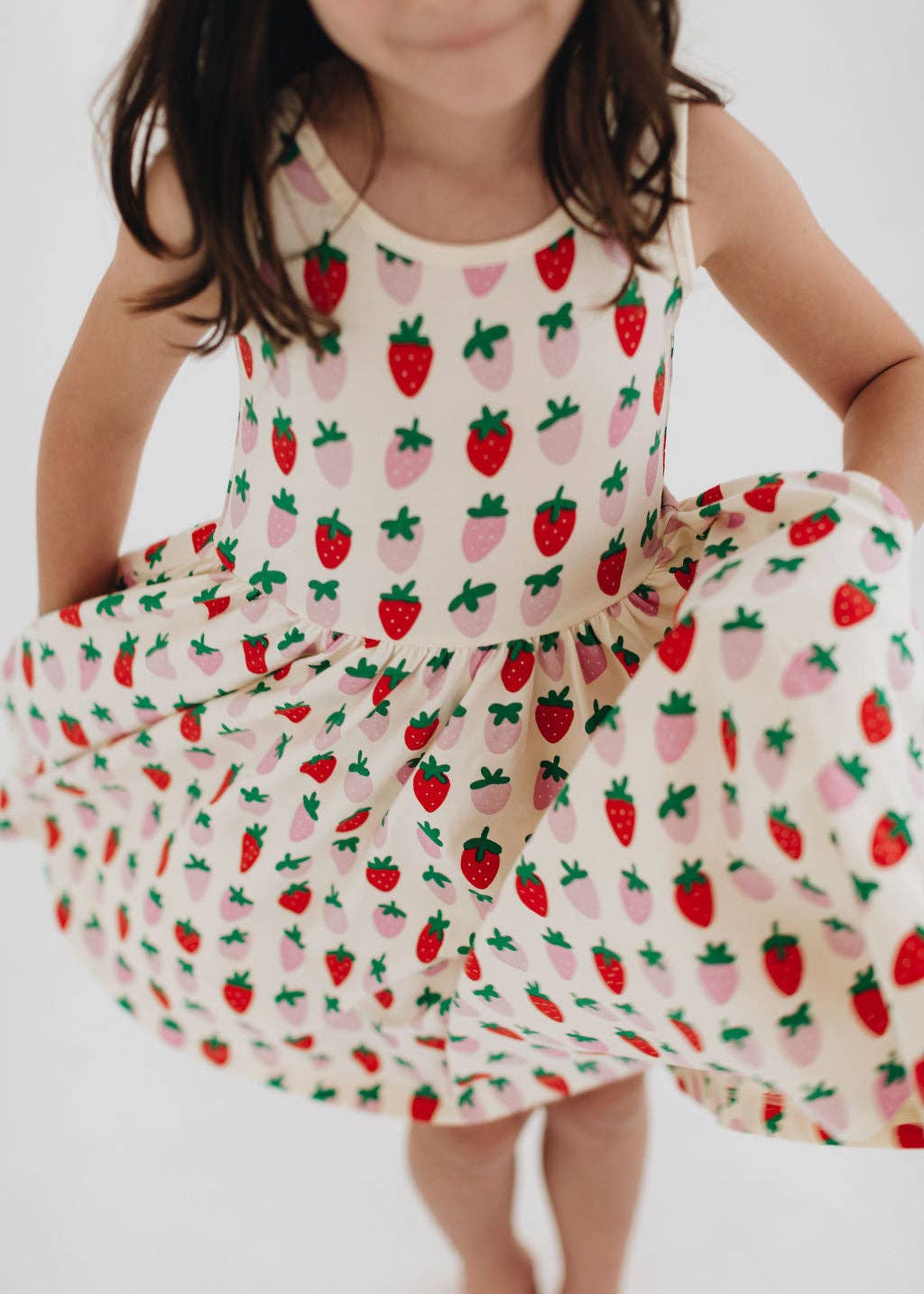 Sleeveless Twirl Dress in Strawberry Blush GAK24