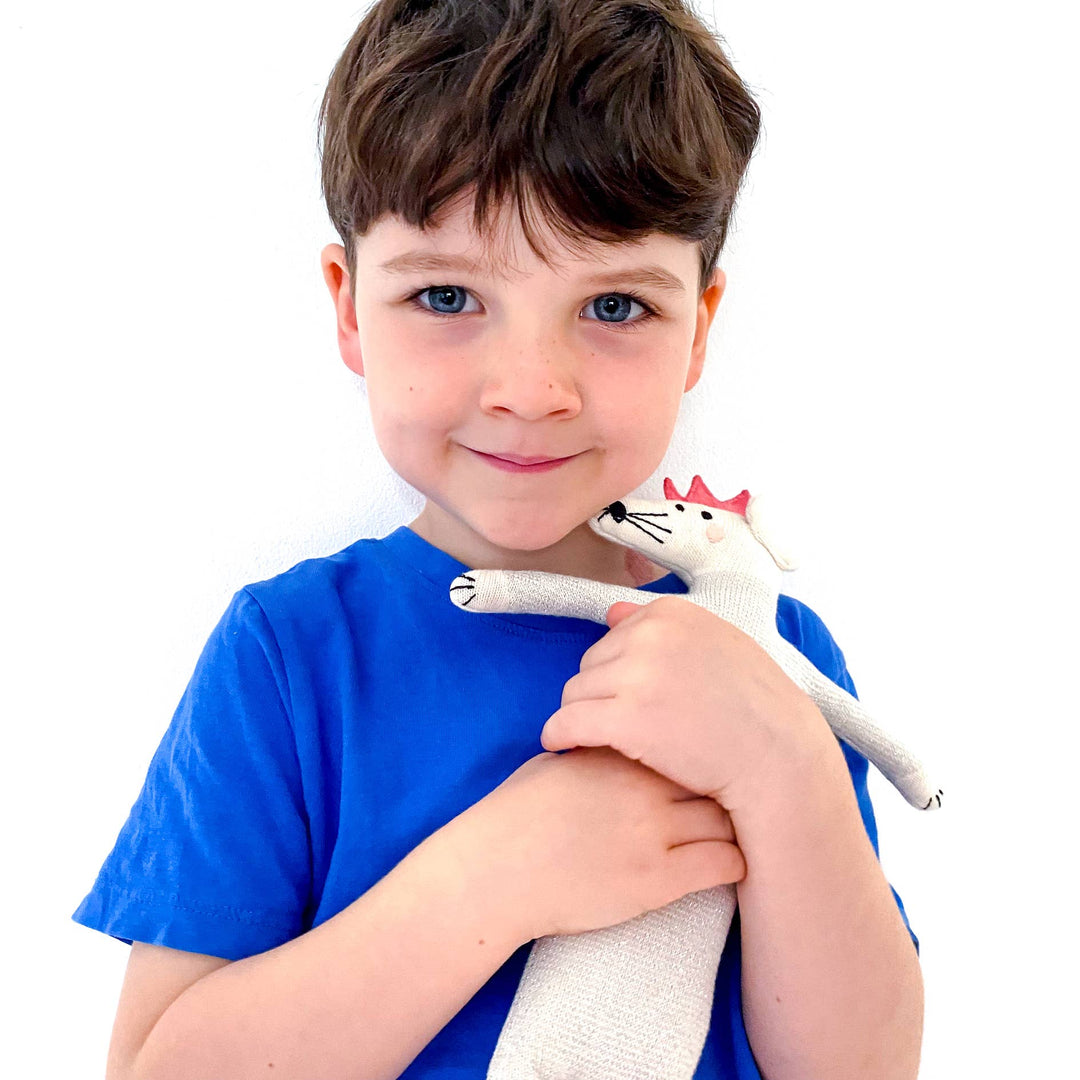 Cotton Knit Stuffed Animal Soft Toy - Party Mouse SH22