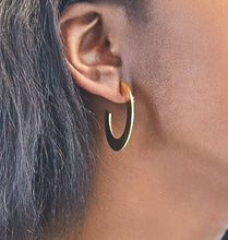 Load image into Gallery viewer, Small Flat Hoop Earrings - Fall/Holiday Statement Jewelry