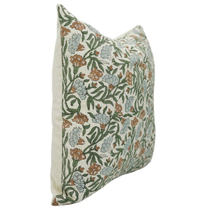 Traditional Block Linen Blend Pillow Cover - Thorny Stems FB03