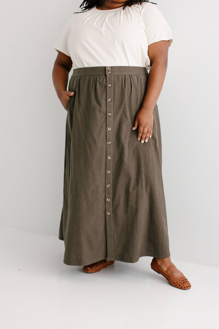 Tirzah Button Front Maxi Skirt MSE22